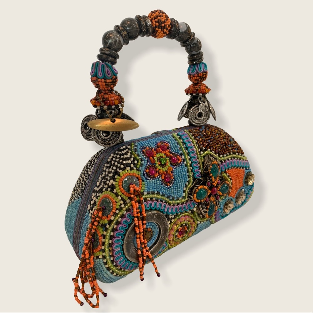 MARY FRANCIS HANDBAG hand made glass beads